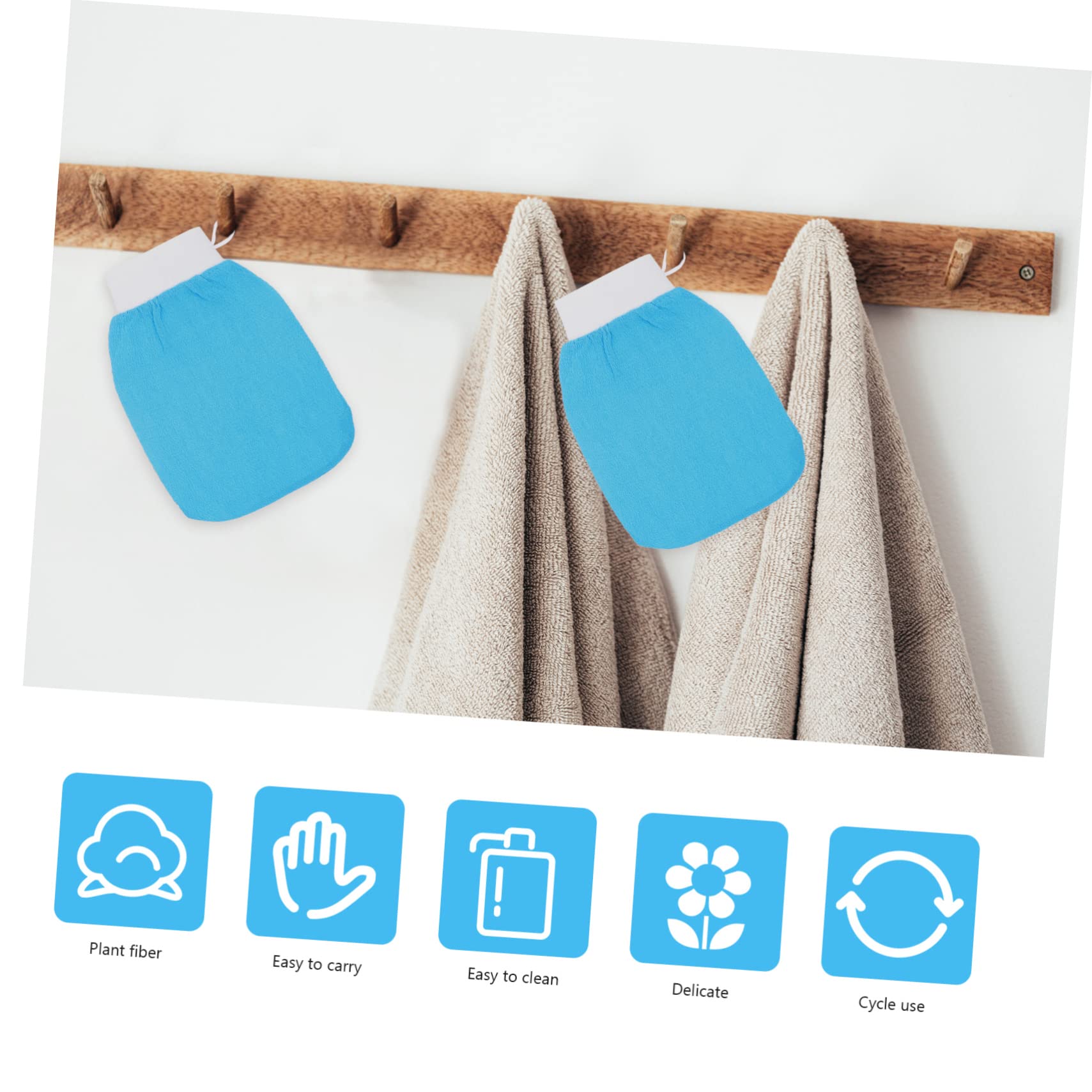 Healeved 10piezas Guantes Exfoliantes Para Ducha Mitones De Baño Para Exfoliación De Piel Para Espalda Piernas y Brazo Material De Artificial Color Aleatorio