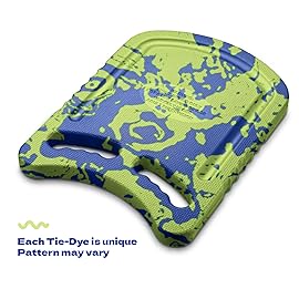 Junior Kickboard Buoy for Youth Children & Toddlers Swimming Aid & Exercise Training Board for Kids to Learn to Swim with Kick Boards in Pool BPA Free (Tie-dye Blue/Yellow)