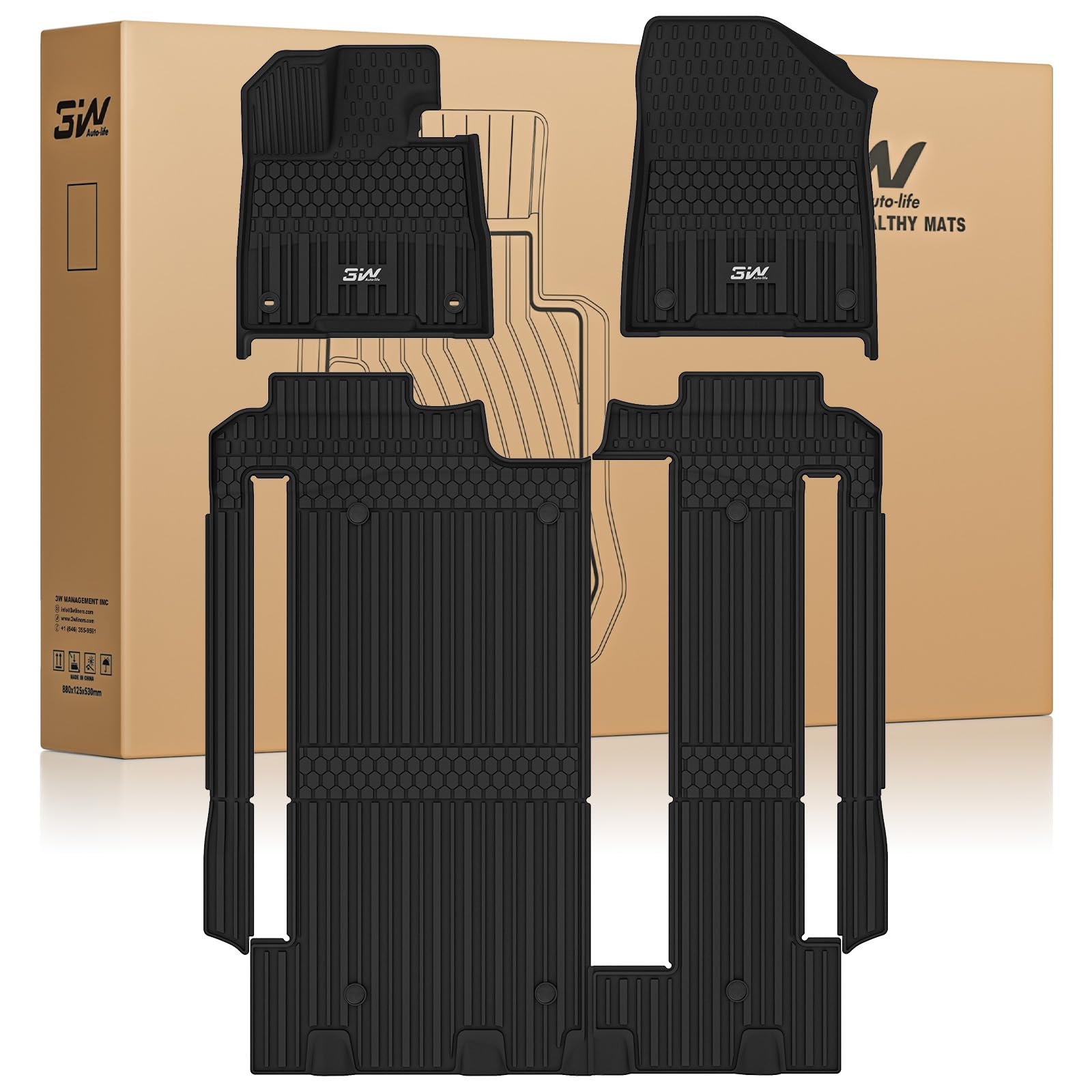 Amazon | 3W フロアマット トヨタ シエナ 2021-2024 (8シートのみ