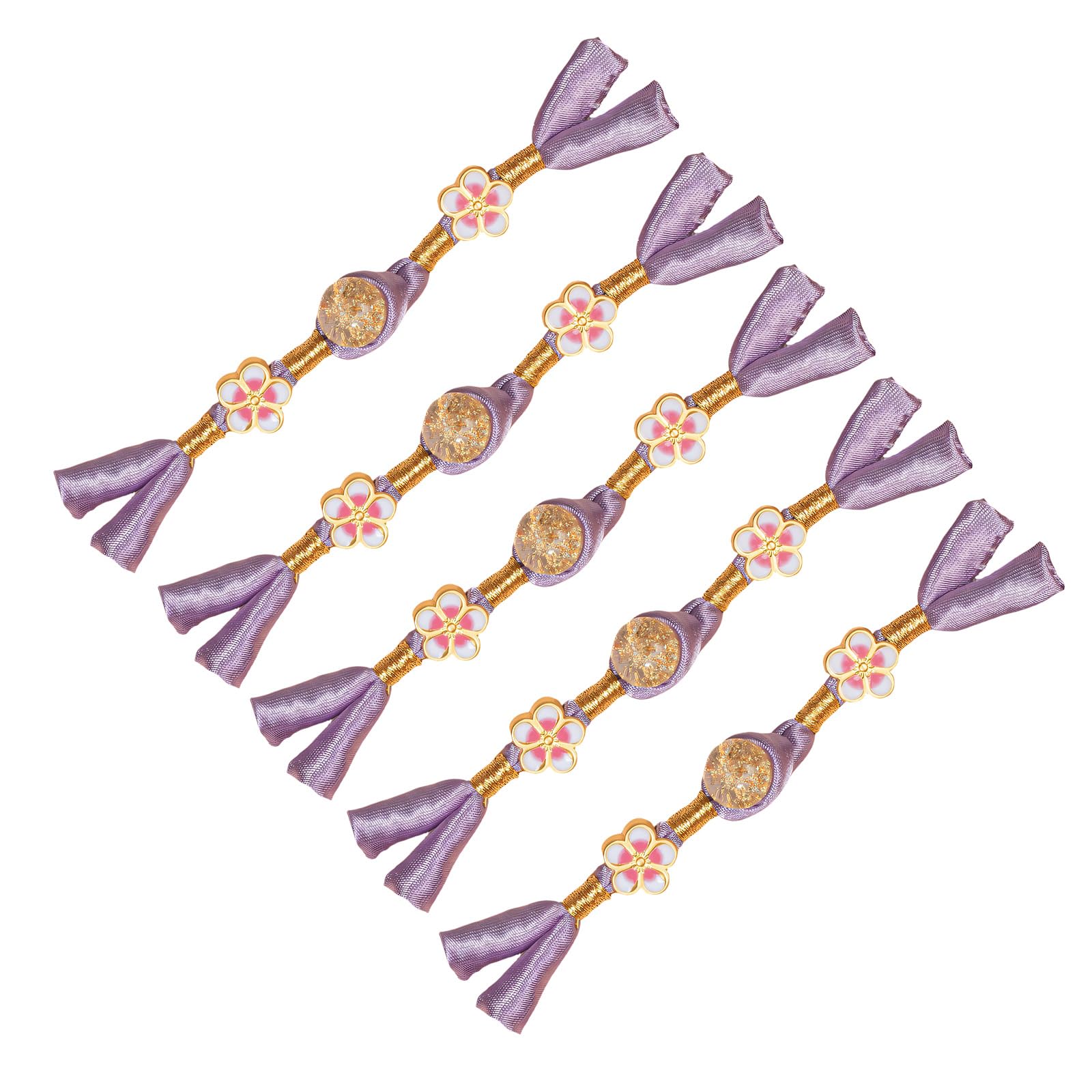 Jazuaiao Light Pu Rple 5Pcs Chinese Knot Button Cheongsam Knot Button Fasteners For Wedding Dress Cloaks Costume Sewing Accessories Sateen Chinese Tie
