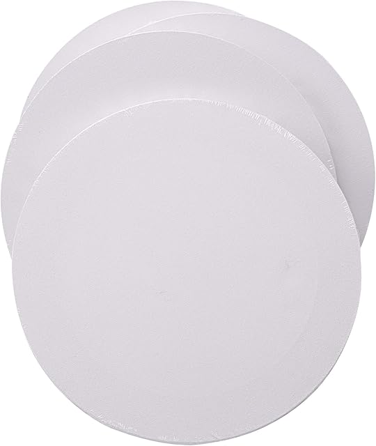 Exerz Stretched Canvas Round 30cm Diameter 4 Pack - Artist Framed 1.7cm 280GSM/ 100% Cotton Blank/Triple Primed/Acid Free/Medium Grain - Acrlyic & Oil
