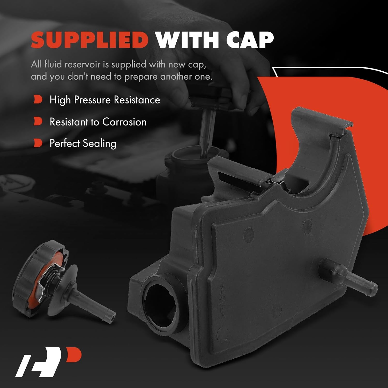 A-Premium Power Steering Reservoir/Tank with Cap Compatible with Jeep Grand Cherokee 1993-2004, Wrangler 1991-2006, Cherokee 1991-2001, TJ 1997-2006, Comanche 1991-1992, L6 4.0L