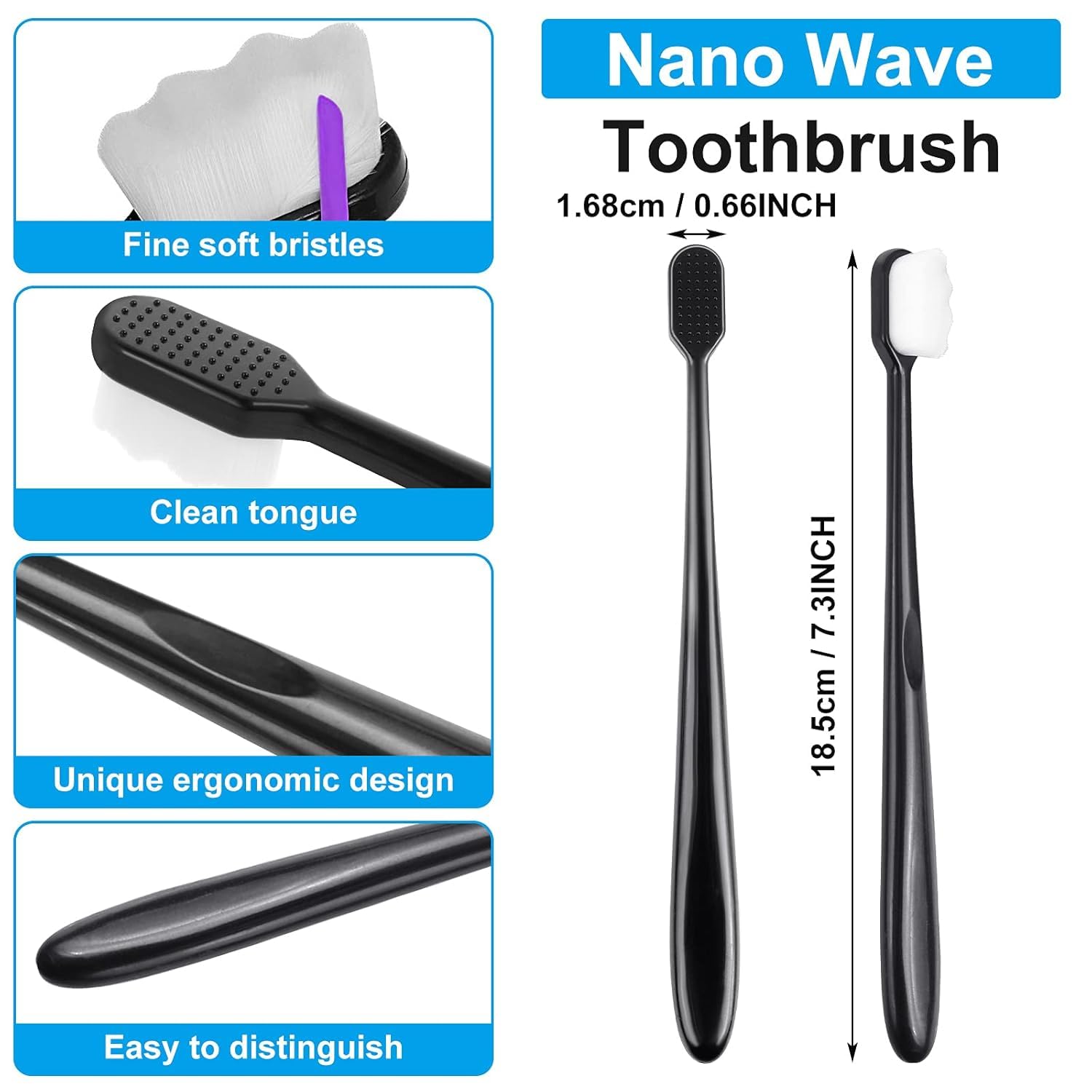 GOPINATH ECOM Extra Soft Toothbrush For Adults - 6 Pcs Manual Ultra Soft Micro Nano Bristles Sensitive Teeth And Gums Toothbrush Set