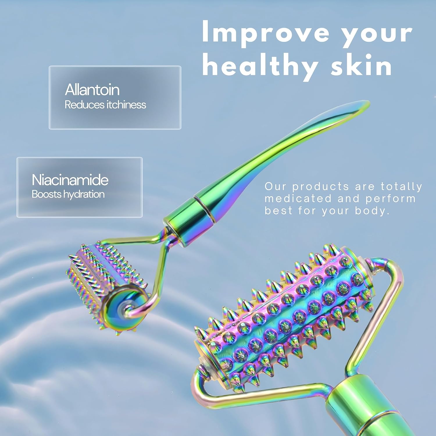 Fun Guru Massage Roller, Acupressure Massager - Deep Massage Tool for Hand, Foot, Neck and Arms - Stainless Steel Roller