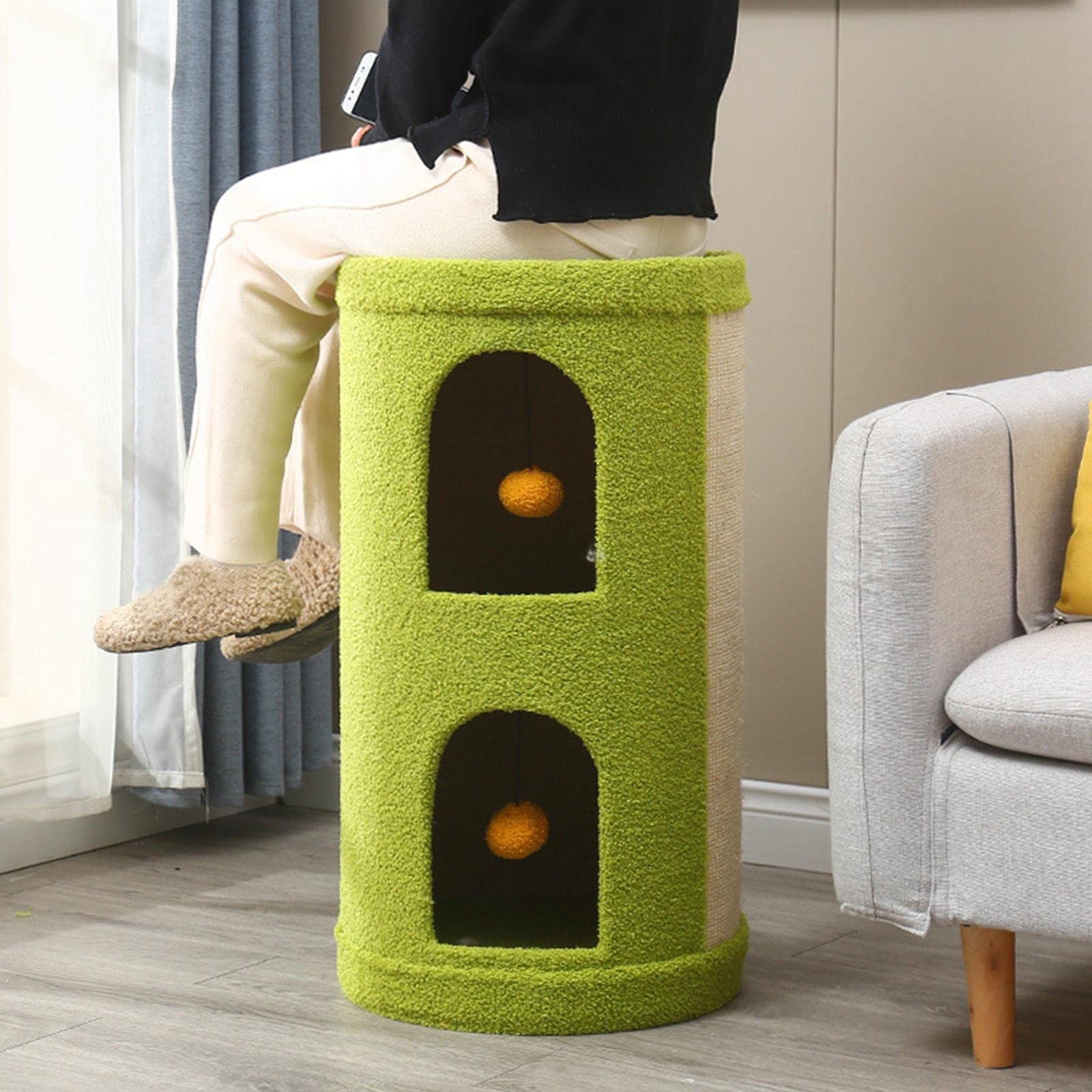 Torre para Gatos Marco de Escalada for Gatos, Perchas for casa, Entrenamiento Interactivo, Pelota Juguete Colgante, Muebles, Postes for rascar for el Suelo Interior Rascador