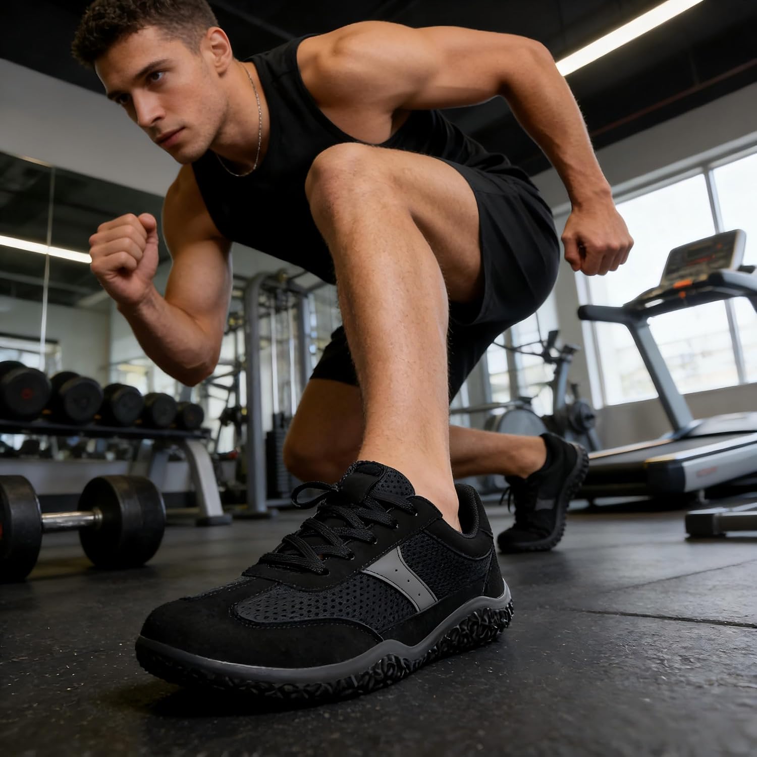 Barefoot Shoes Men Women Wide Fashion Sneakers Zero Drop Sole Black