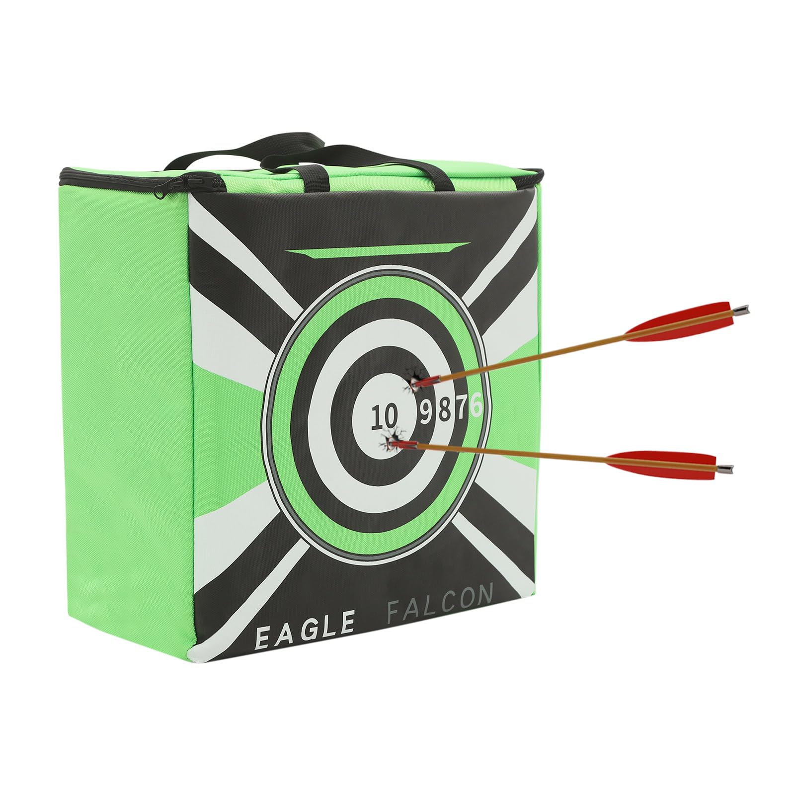 Cible Tir À l'arc 40Cm Sac Oxford 60Lbs Réutilisable Intérieur Extérieur, Cible Arc Arbalète Adulte Enfant Stand Tir Entraînement Technique Carré Noir Vert Portable