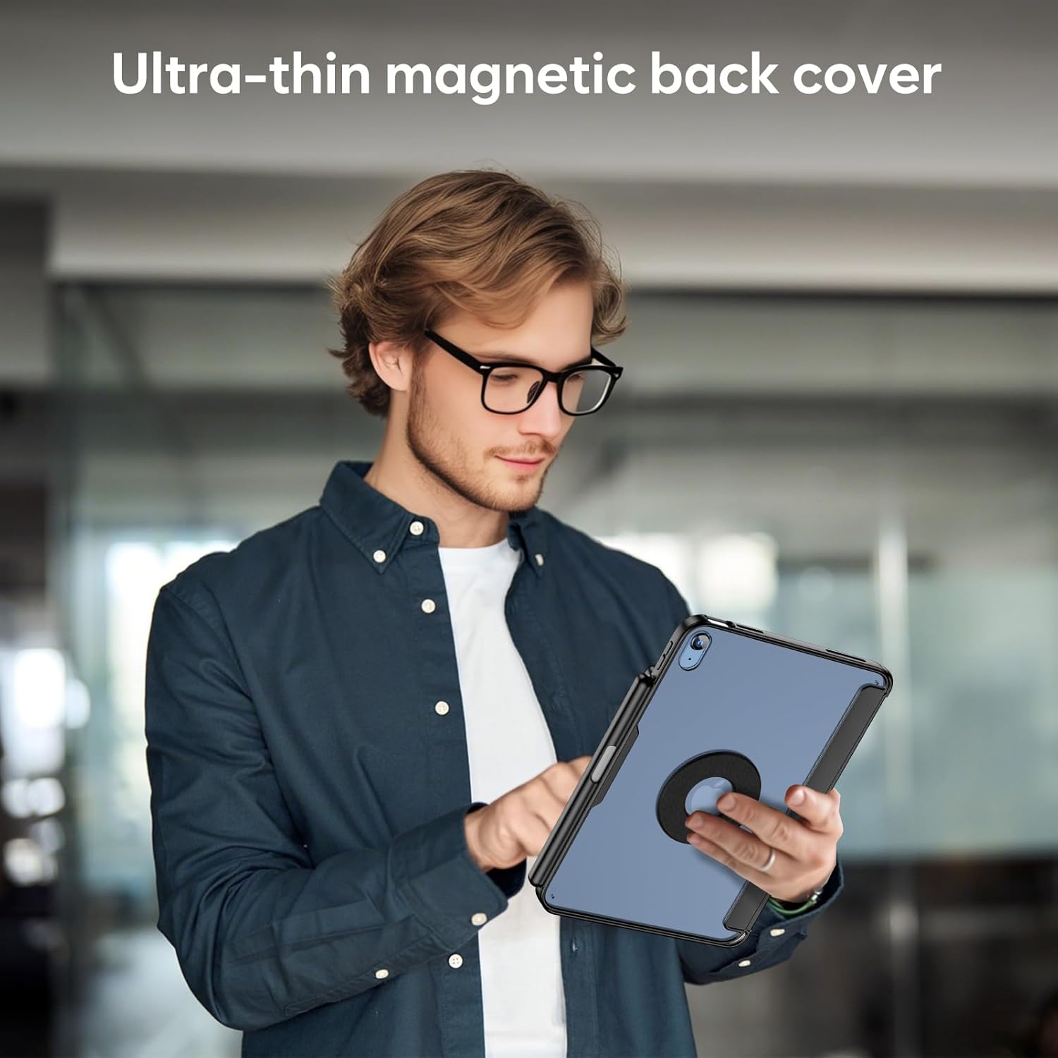 ProCase Folio Keyboard Case for iPad 11-inch (A16 Chip) 2025 / iPad 10th Generation 10.9" 2022; Magnetic Detachable Protective Cover with Touchpad & Pencil Holder -Black