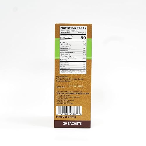 Miniatura 28 de Pocas Honey Ginger - Té instantáneo en polvo, sabor dátil, paquete de 2 unidades, extracto de jengibre y miel real, té sin cafeína, 20 paquetes por