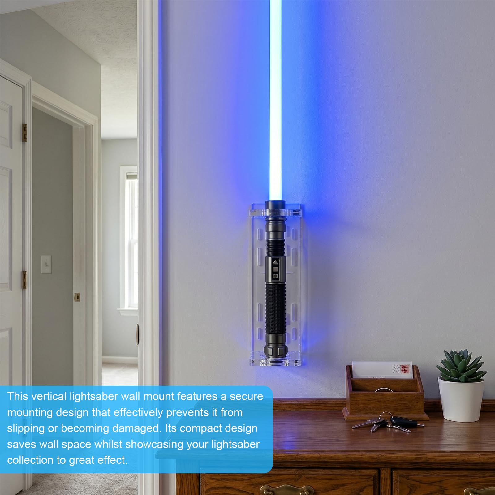 Lichtschwert Wandhalterung Acrylmaterial, Schwertständer für Lichtschwert Wandmontierte Schwertständer, Vertikale Schwerthalter Wand für Die Meisten Lichtschwert Displays Geschenk