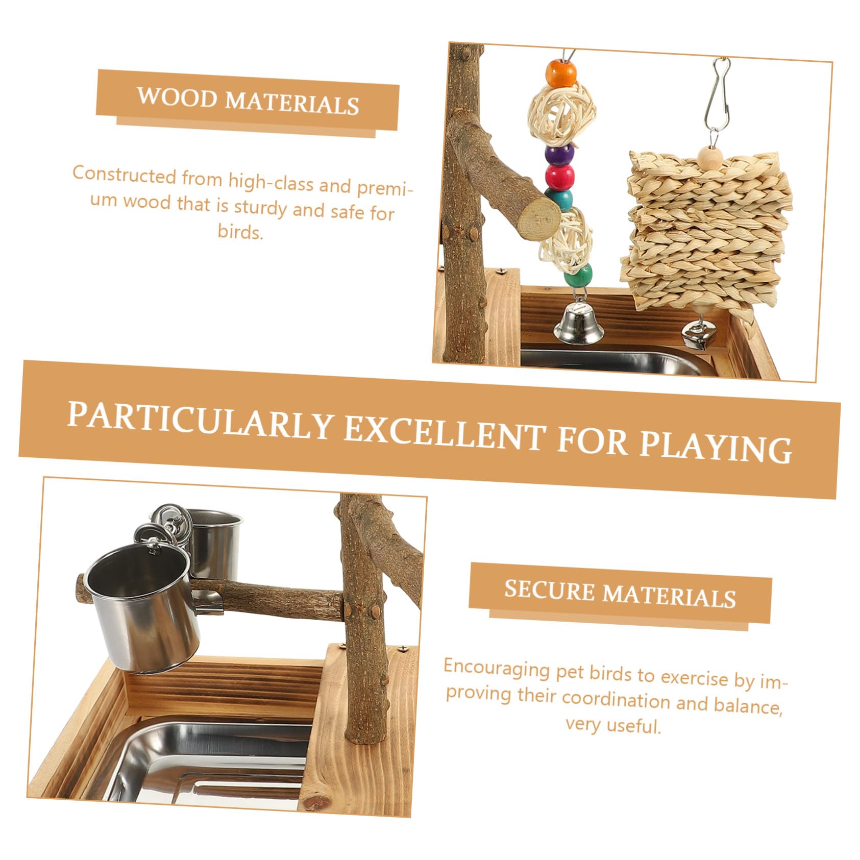 BESTonZON de Entrenamiento Madera para Pájaros Juguete Interactivo para Loros Accesorio para Jaula de Periquitos Soporte de Escritorio Resistente para Cacatúas
