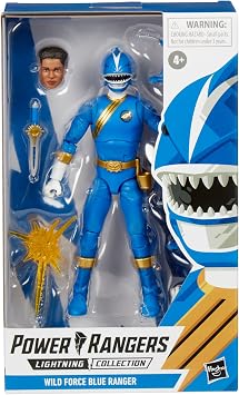 Power Rangers Lightning Collection Wild Force Blue Ranger 6-Inch Premium Collectible Action Figure Toy, Multiple Accessories, Kids 4 and Up