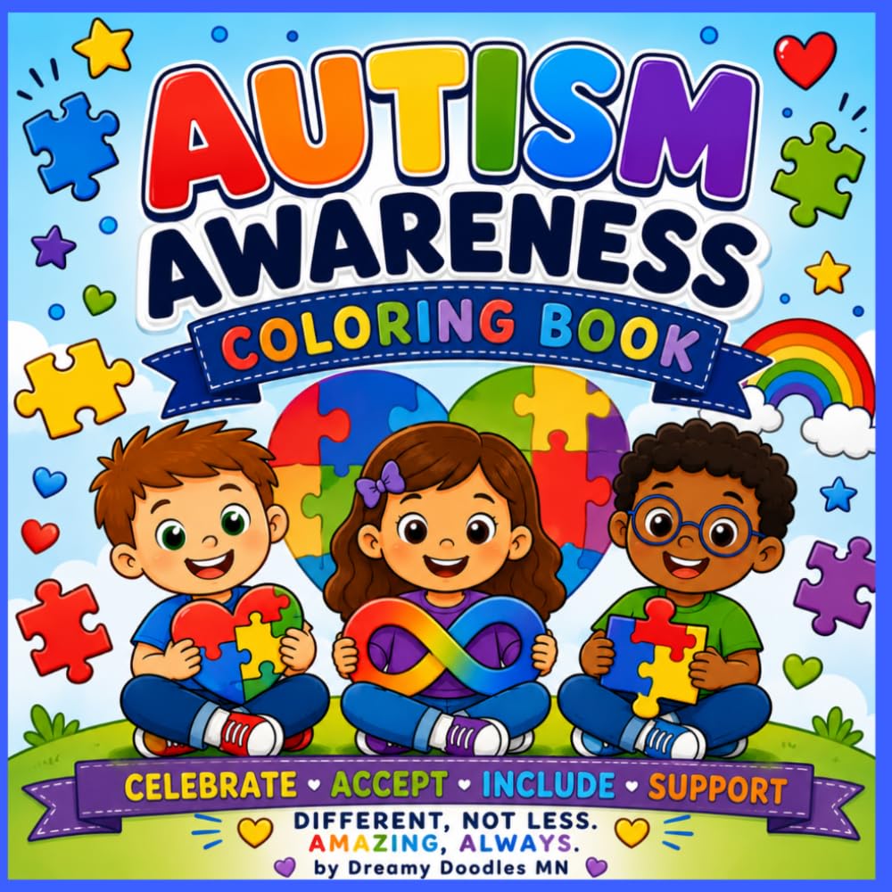 Autism Awareness Coloring Book: A Fun and Inclusive Coloring Book for Kids Celebrating Autism, Neurodiversity, Acceptance, Kindness, and Self-Expression
