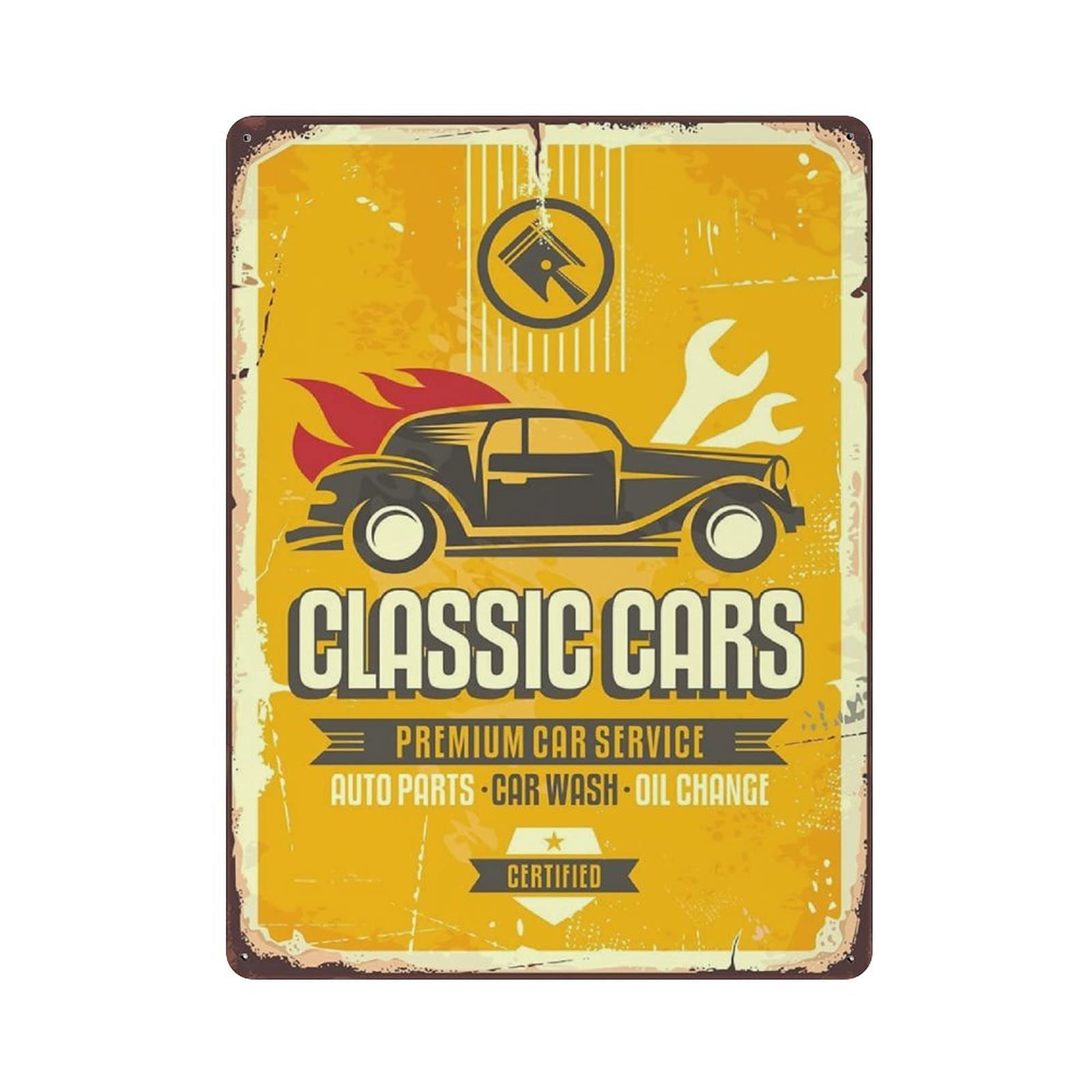 Car Service and Repair Advertisement Metal Signs, Fun Poster For Bar Kitchen Cafe Farmhouse Wall Decor 12x16 inch
