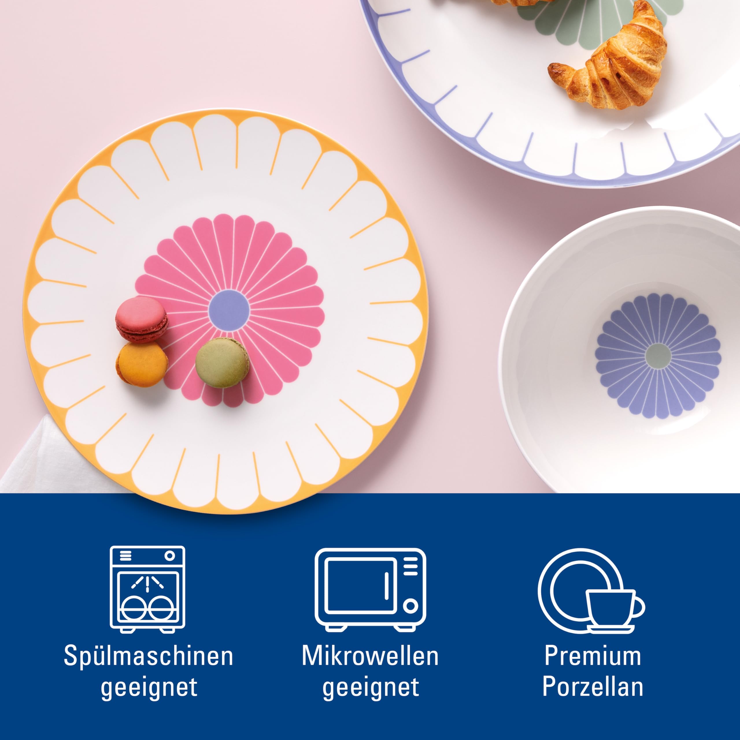 Villeroy & Boch - Fleur couleur Servierteller groß mehrfarbig, Spülmaschinenfest, Mikrowellensicher, Präsentationsplatte, Serviertablett, Servierteller Blumenmuster, Snackteller, Premium Porzellan