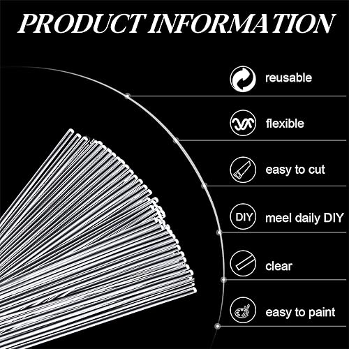 Miniatura 24 de Vicenpal 120 piezas de varillas de acrílico transparente de 10 pulgadas de 3 mm de diámetro, varillas de acrílico redondas de plástico