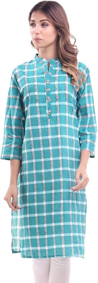 checked cotton kurtis