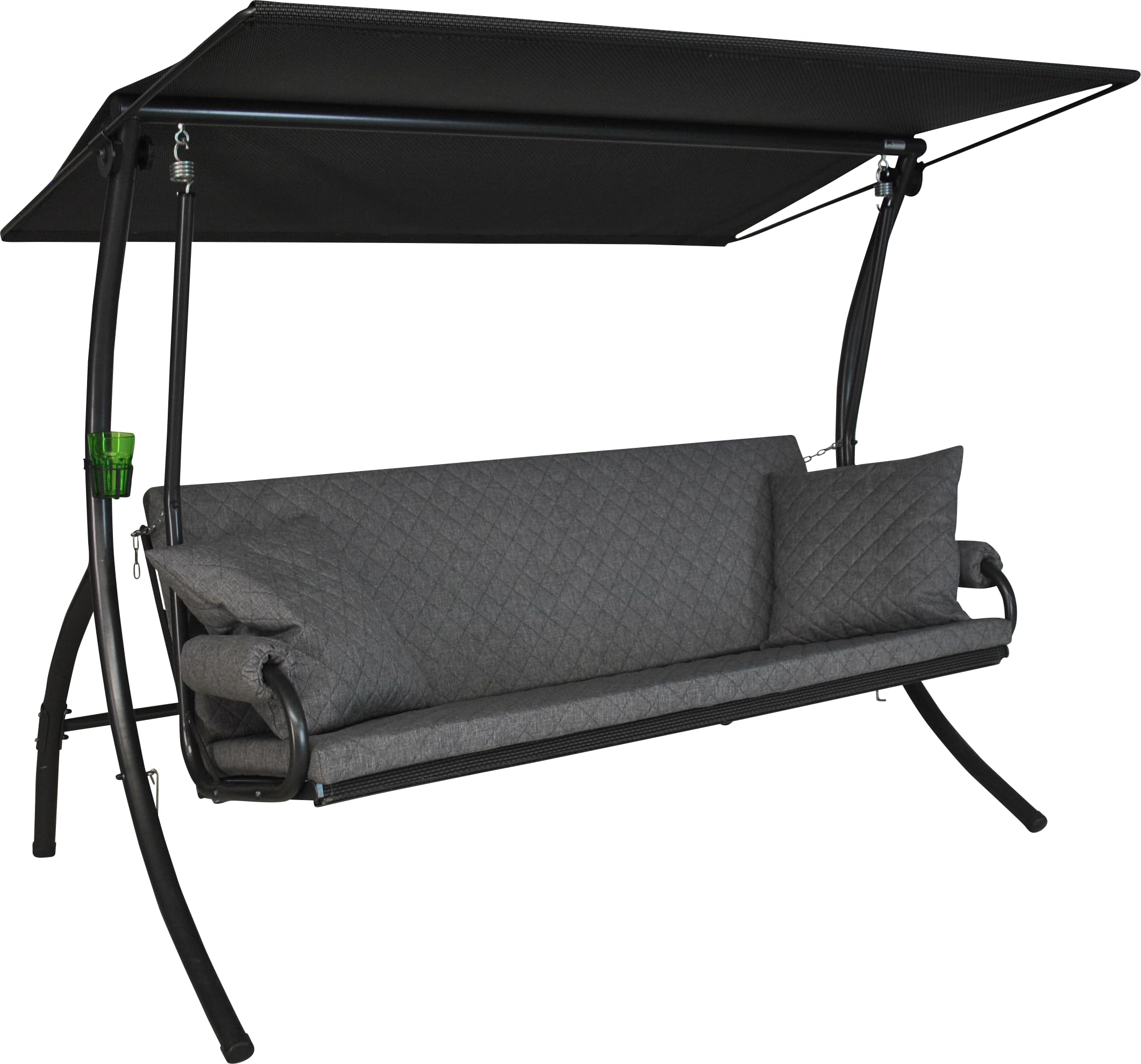 ANGERER Hollywoodschaukel Elegance Joy – Schaukel zum Sitzen, Liegen & Entspannen, inkl. Bett-Funktion, einfache Montage, Made in Germany, hochwertiger Stoff, Hellgrau