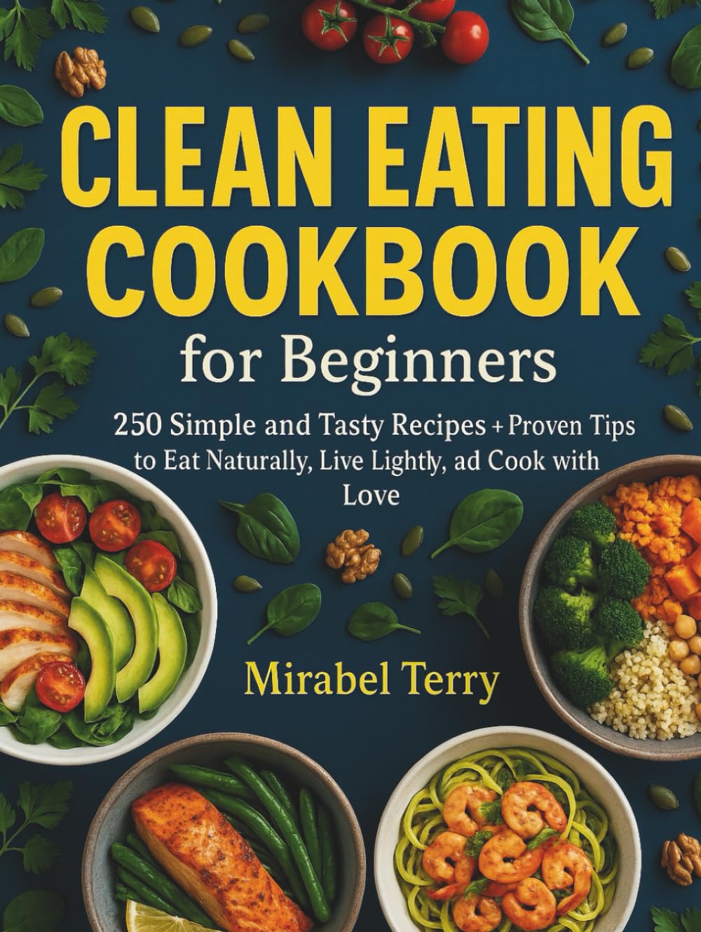 Clean Eating Cookbook for Beginners: 250 Simple and Tasty Recipes + Proven Tips to Eat Naturally, Live Lightly, and Cook with Love