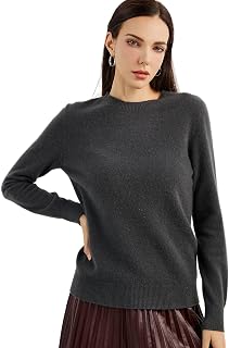 Women's 100% Pure Cashmere Sweater 2025 Fall Winter Crew Neck Long Sleeve Warm Soft Knitted Pullover