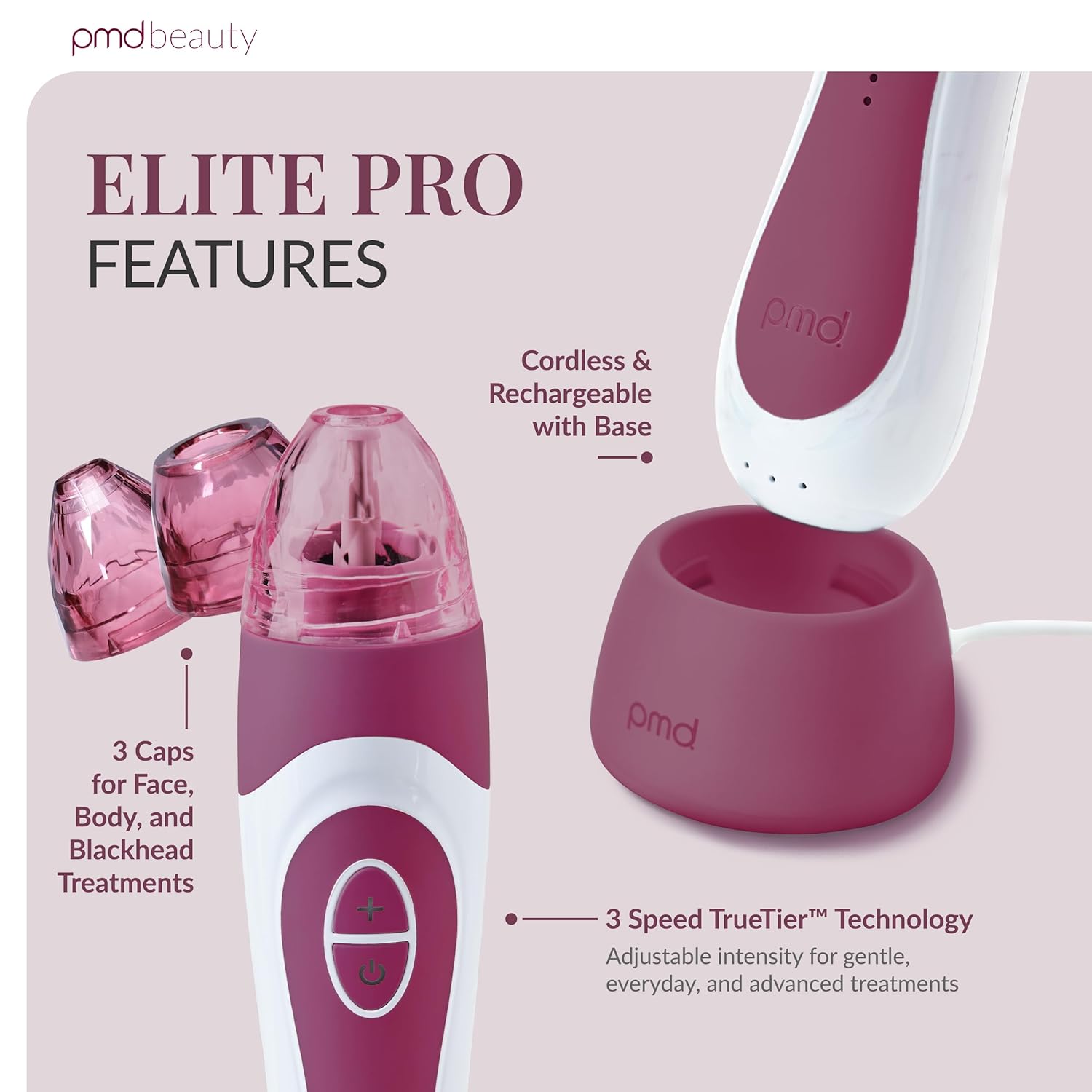 PMD Beauty Personal Microderm Elite Pro - At-Home Use, Facial Exfoliator Tool, Microdermabrasion Machine Kit for Face and Body Skincare - Image 3