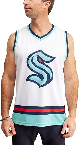 Calhoun Camiseta sin mangas de hockey para hombre NHL - Seattle Kraken, Color: Blanco - Material: Poliéster
