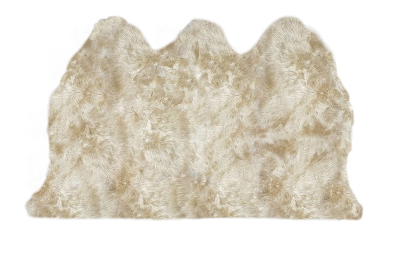 LAMBZYShapes Sheepskin Champagne Three Pelts Side by Side Area Rug