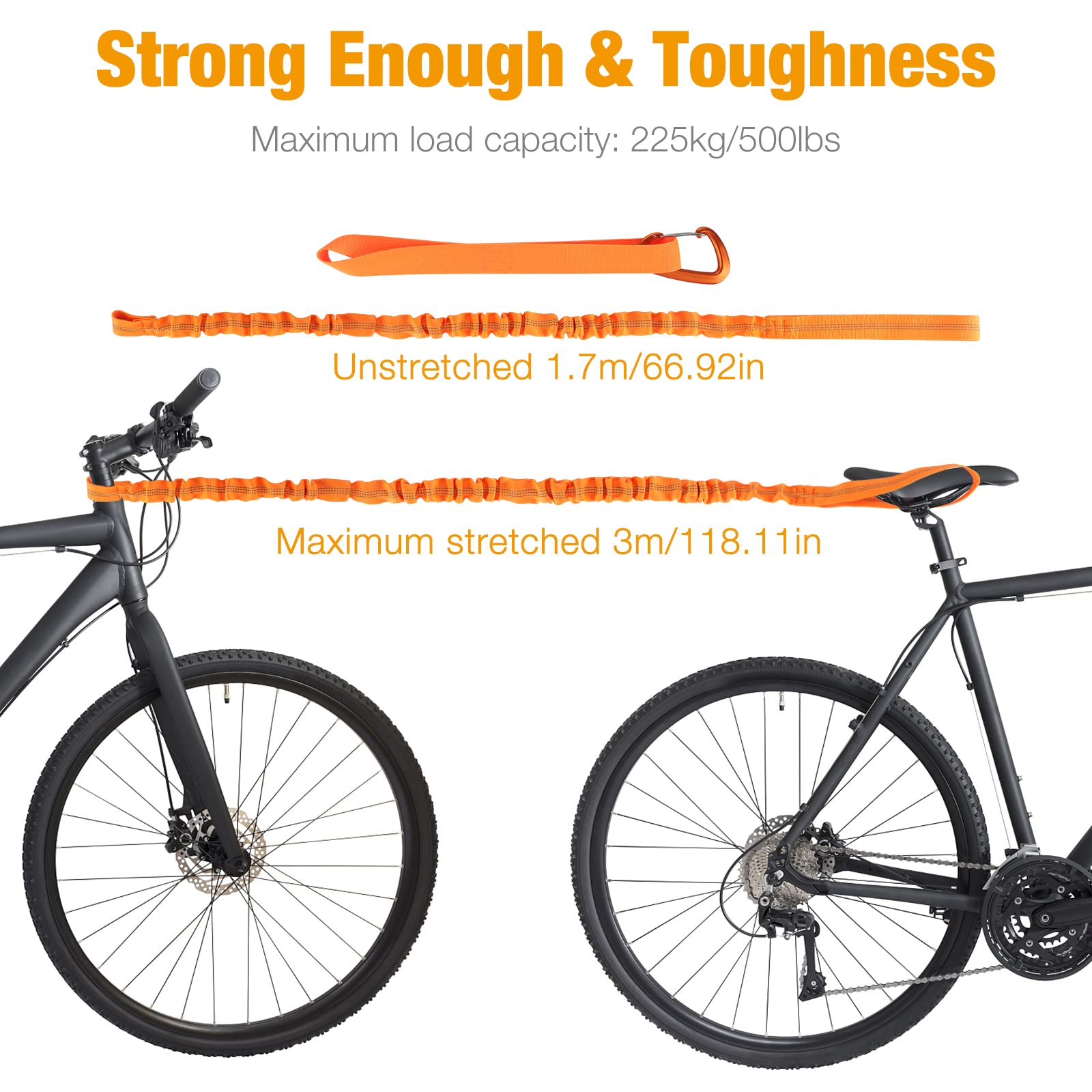 Fahrrad-Abschleppseil Für Eltern & Kind – 2,5 M Elastisch, Einziehbar, Bis 90 Kg