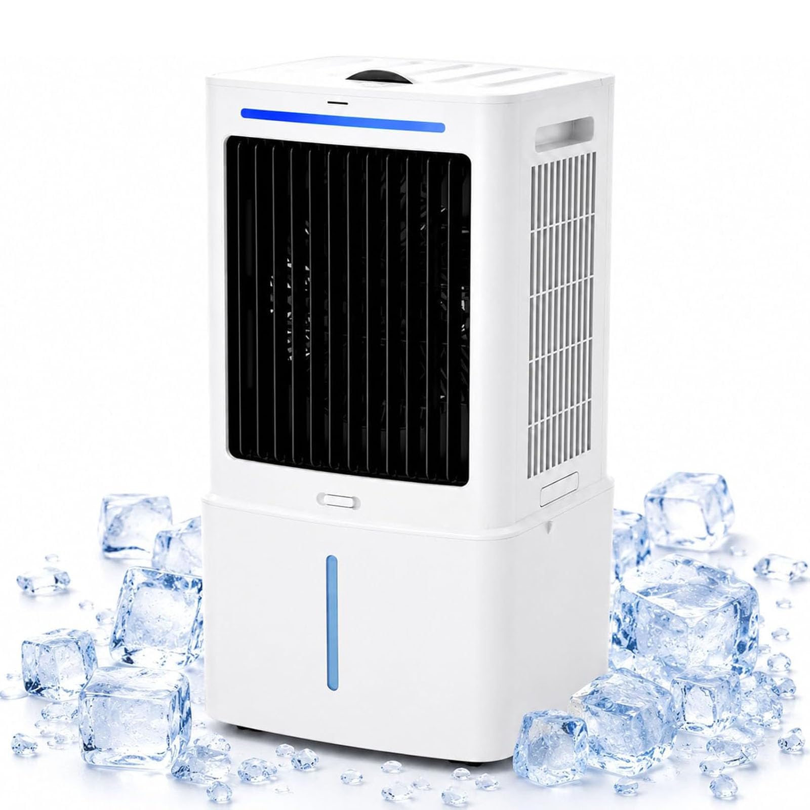 JGJSQYY 3-In-1 Swamp Cooler, Windowless Portable Air Conditioner with 3.2 Gal Water Tanks, Evaporative Air Cooler with Remote, 3 Speeds, 12H Timer, Ice Packs, for Indoor Home Office