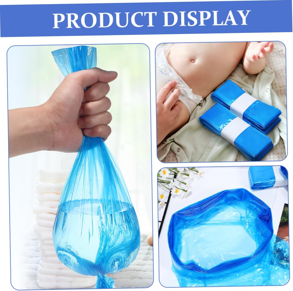 5pcs Diaper Pail Bags Diaper Pail Refill Bags Trash Adult Disposal Trash Pe Material Drawstring
