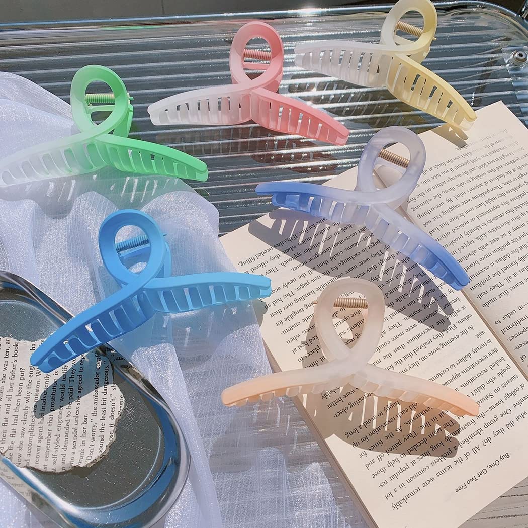 Hair Claw Clips for Women: Fascigirl 8 Color Large Butterfly Clips Big Hair Clips for Thin Hair 4.3 Inch Strong Hold Hair Clamps Matte Jaw Clips Nonslip Banana Claw Hair Clip for Girls Hair Styling Accessories : Beauty & Personal Care