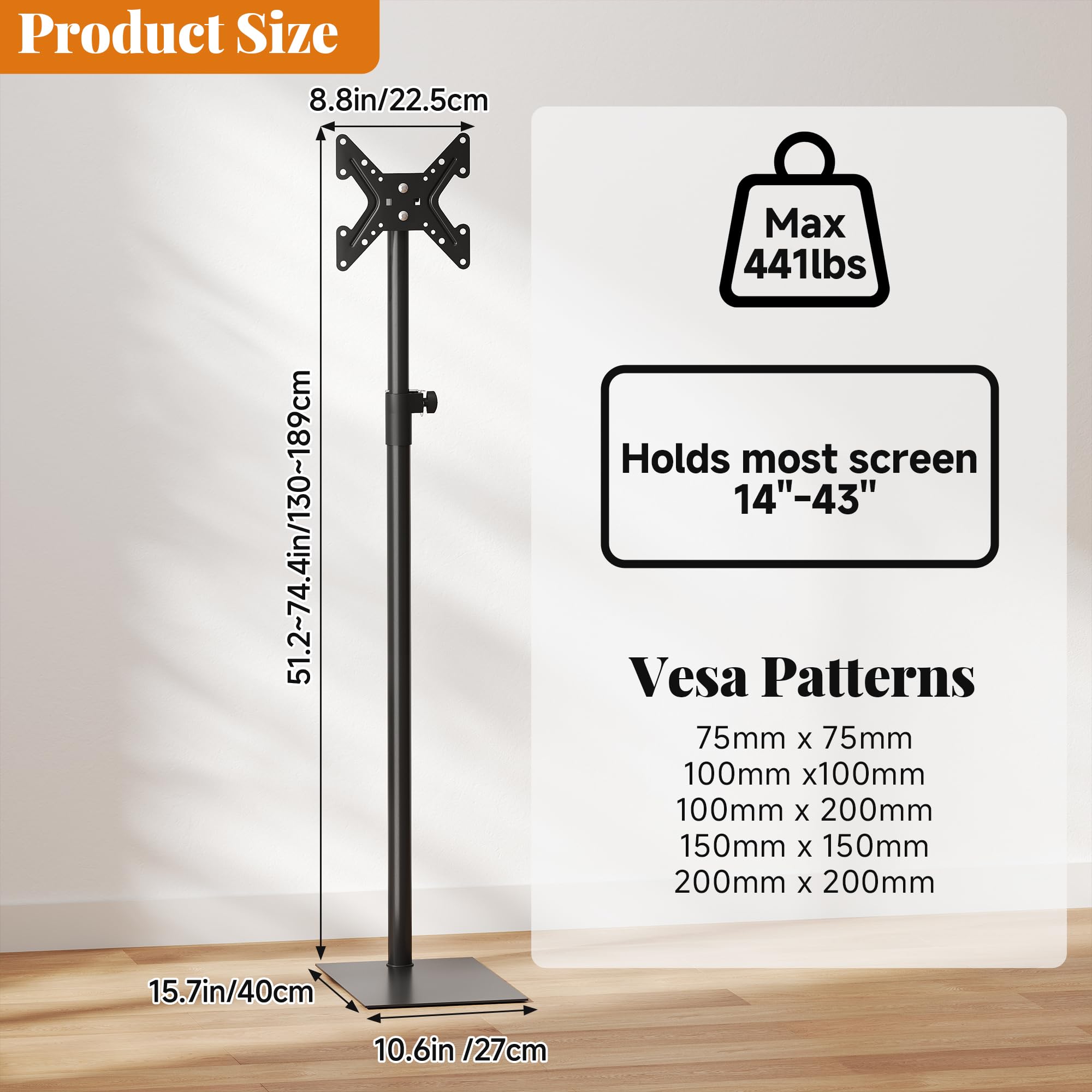 TV Stand Rotante 360° Adattivo 20kg - Dettaglio