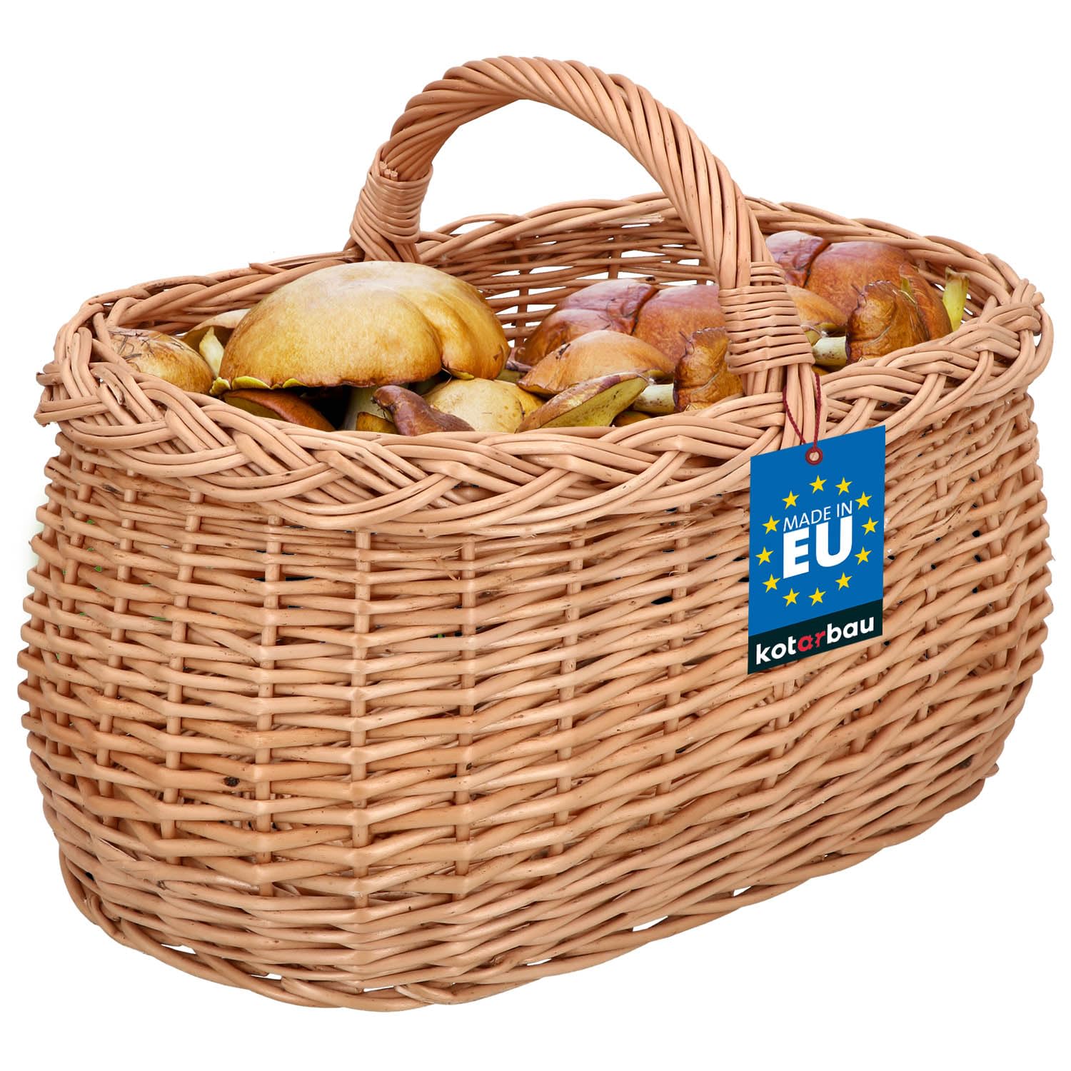 Panier Osier Naturel Kotarbau - Course, Jardin, Décoration 45x31x23cm