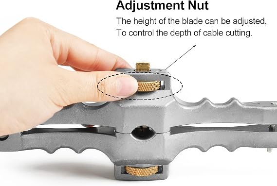 Armoured Fiber Optic Cable Stripper With Adjustable Cutting Depth Wire Stripper 10-25mm Jacket Removal Cable Stripping Longitudinal Cable Slitting Tool With 2 Spare Blades