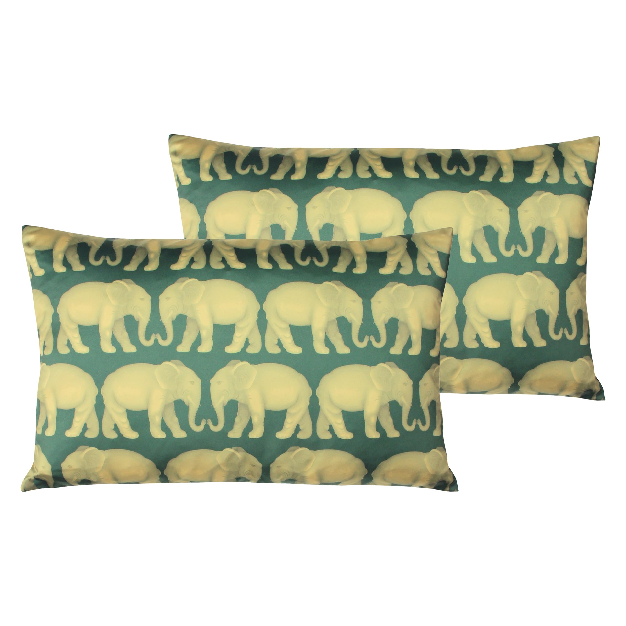 Paoletti Parade Feather Filled Cushions Twin Pack, Emerald, 40 x 60cm