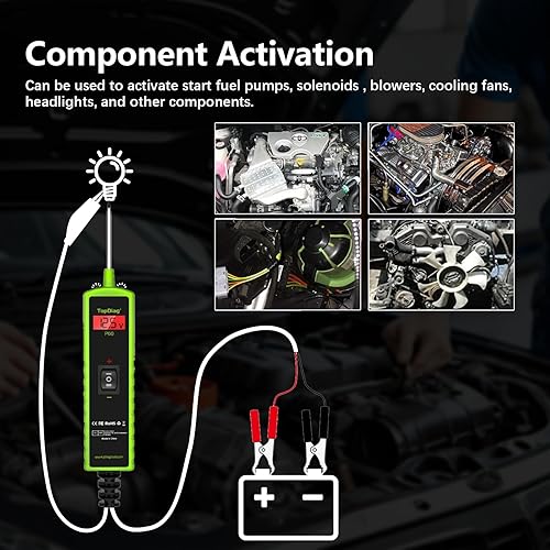 Miniatura 36 de Luz de prueba de 12 voltios automotor, kit de sonda de circuito de potencia, probador de fusibles de coche 6V - 24V, Probador de voltaje 0.3v-70v