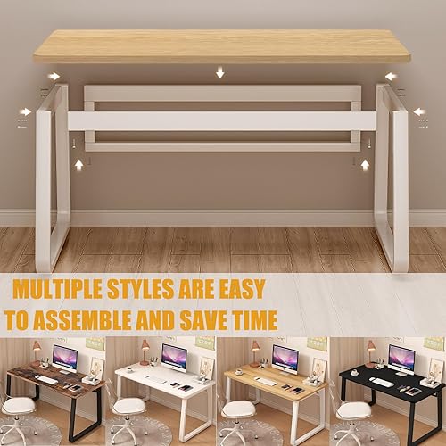 Miniatura 3 de Escritorio moderno de 31.5 pulgadas, mesa de computadora de estilo simple, escritorio de oficina industrial, mesa de oficina natural