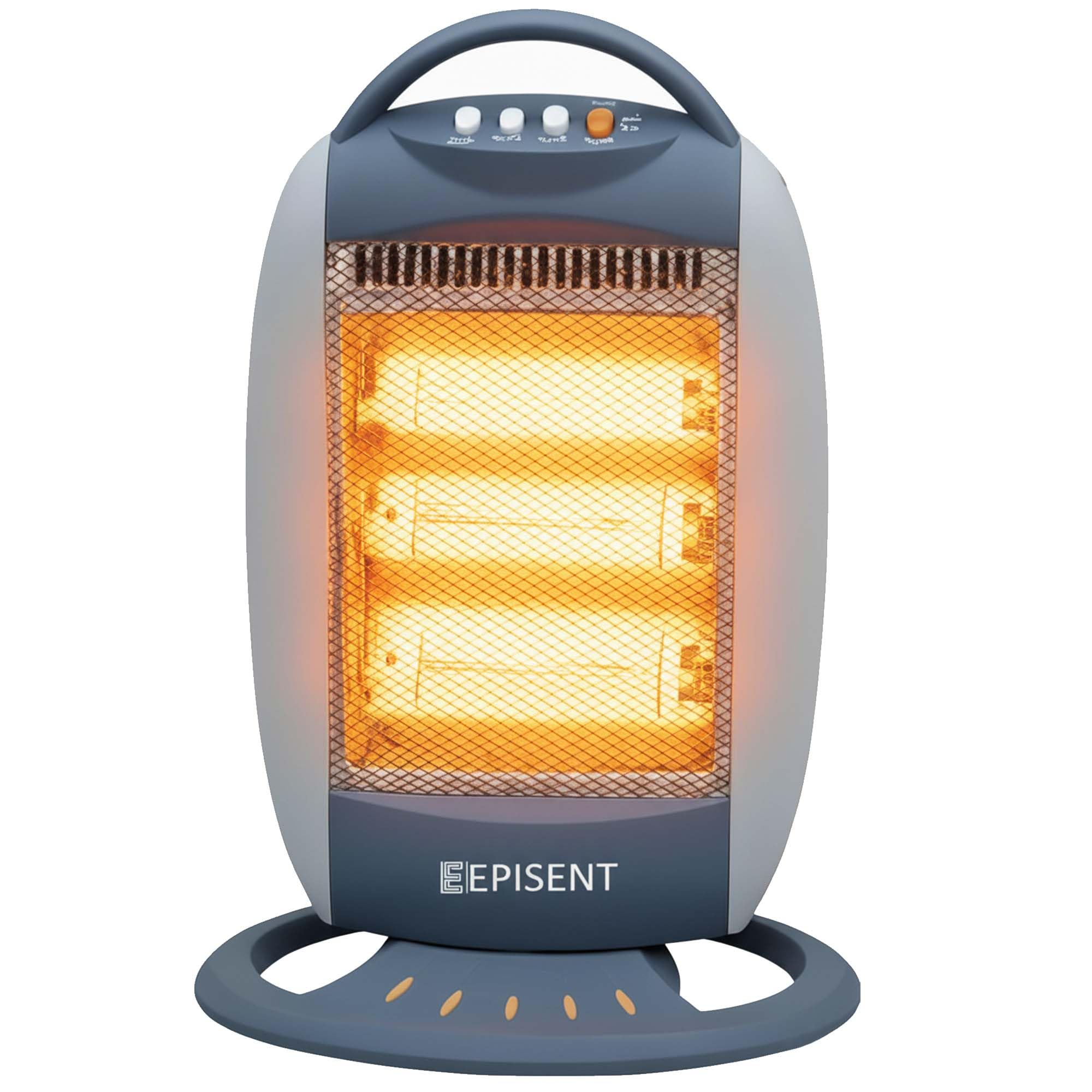 1200 W Halogen Room Heater, 3 Bar Portable Electric Heater with 3 Heat Settings and Oscillation, Instant Warmth Glow with Tip Over and Overheat Protection, Carry Handle and Replaceable Bulbs