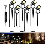 ALOVECO Landscape Lighting 6 Pack LED Garden Lights 12V Low Voltage Landscape Lights Kit with Transformers IP65 Waterproof 69FT Cable Outdoor Spot Lights for Yard House Tree Garden (2700K Warm White)