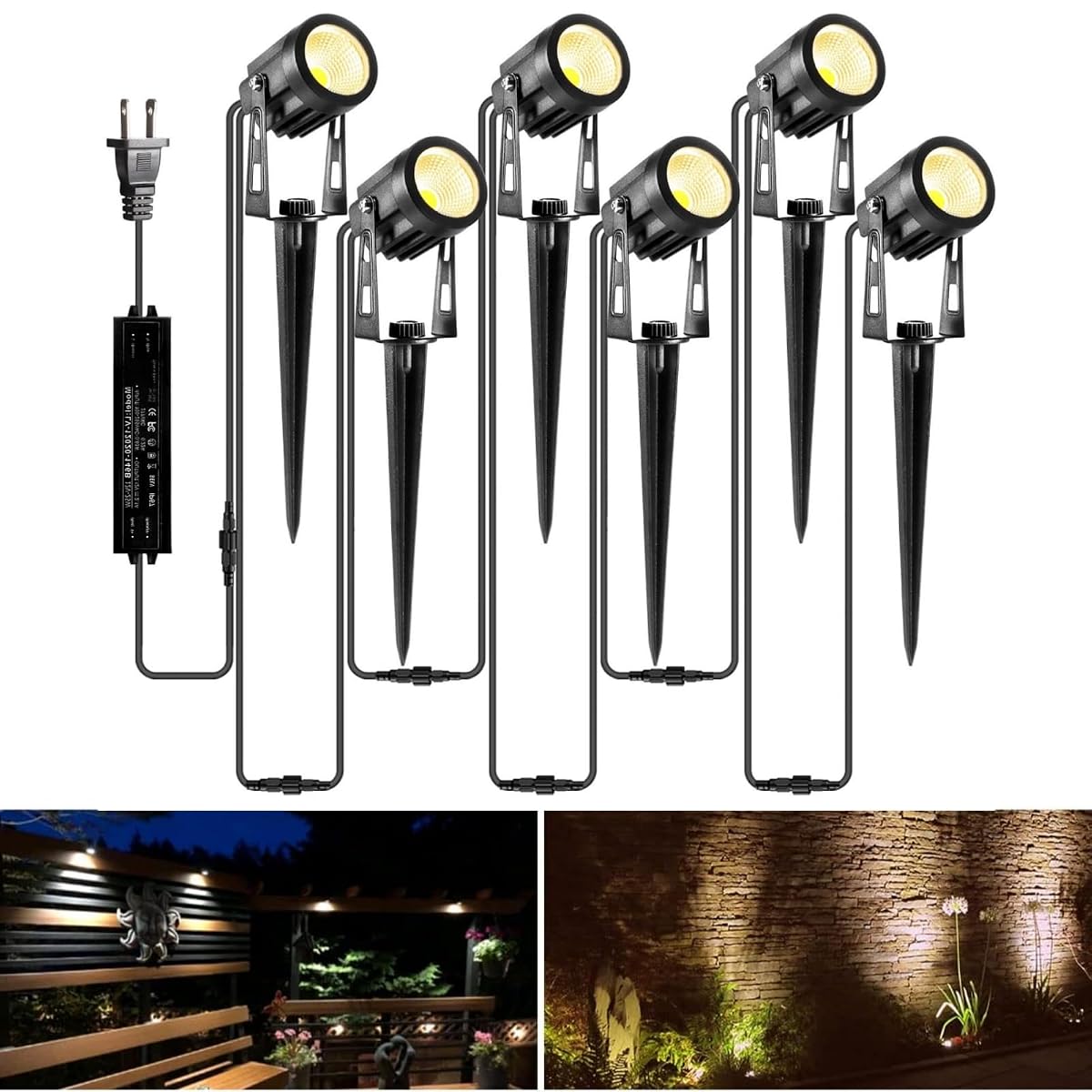 ALOVECO Landscape Lights Kit, 1800LM 12V Low Voltage, 6 Pack Warm White, IP65