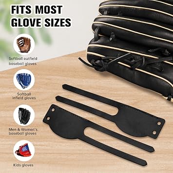 Baseball Glove Replacement Ring-Widened Comfortable Thumb Leather Strap for Repair with Glove Locks.Compatible with All Brands.Black,Red ,Tan,Light Blue.