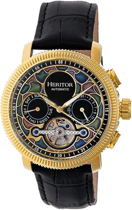 Heritor Automatic HERHR3502 Aura Black/Gold Leather Band Watch : Heritor  Automatic: Amazon.ca: Clothing, Shoes \u0026 Accessories