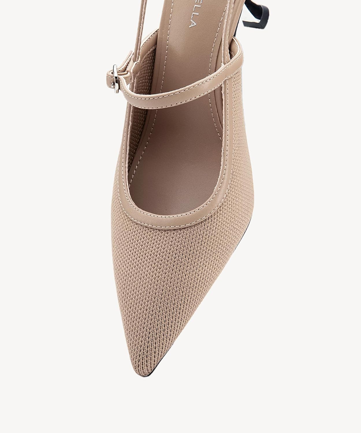 NEWBELLA Women's Kitten Heel Pumps - Pointed Toe Closed Toe Sandals with Back Strap, Elegant Low Heel Dress Shoes for Office & Formal Events - Image 5