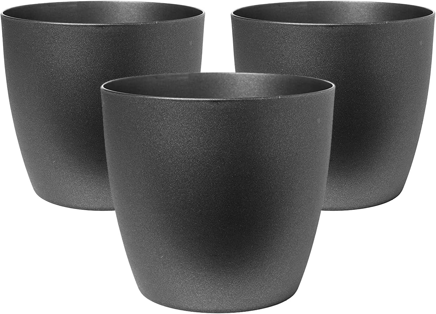 2friends Blumentopf schwarz, kleine Blumentöpfe 3er Set, Übertopf