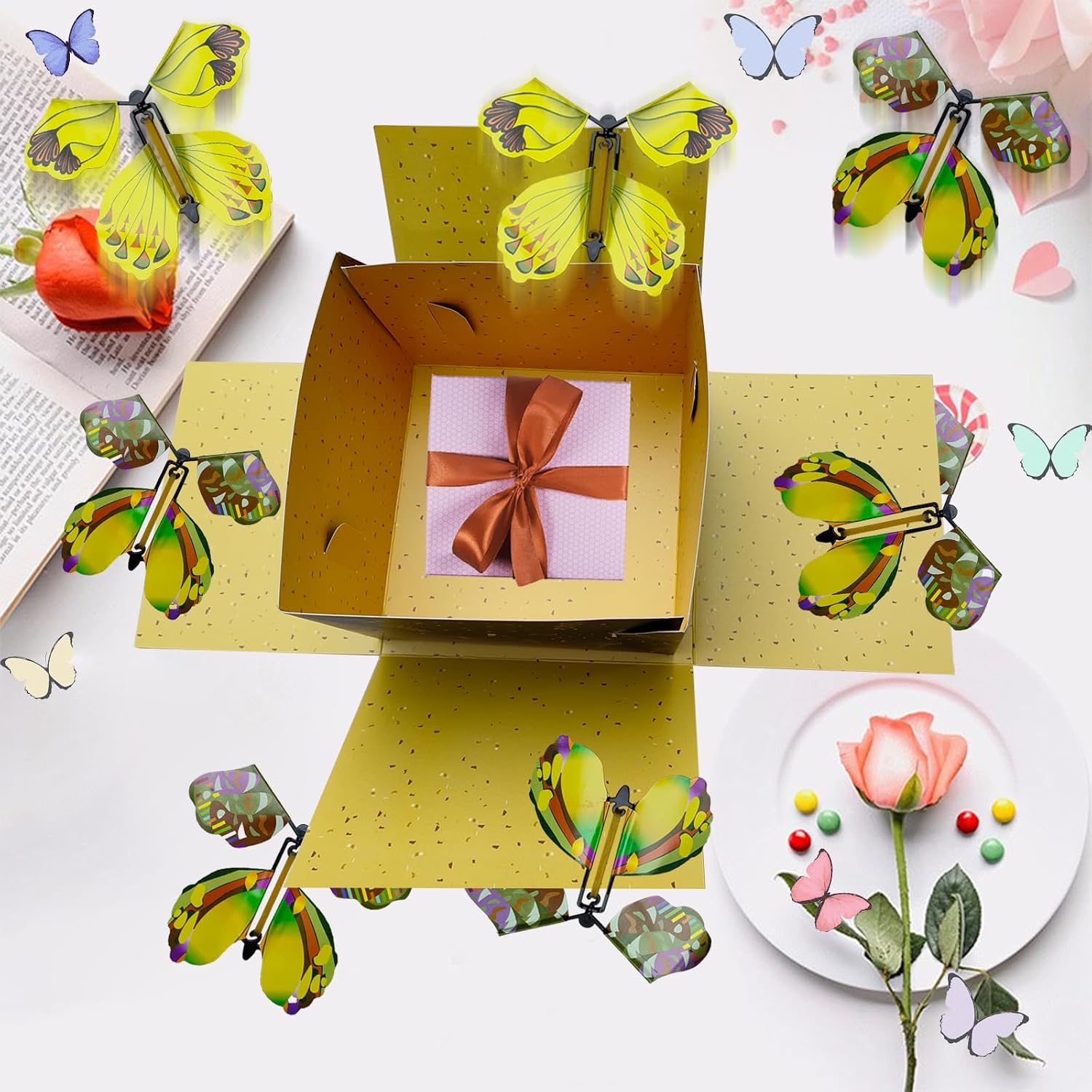 Flying Butterfly Surprise Box Exploding Gifts Box with Butterflies, DIY Butterfly Pop Up Box for Birthday, Mothers Day, Wedding, Christmas, Valentine's Day image 4