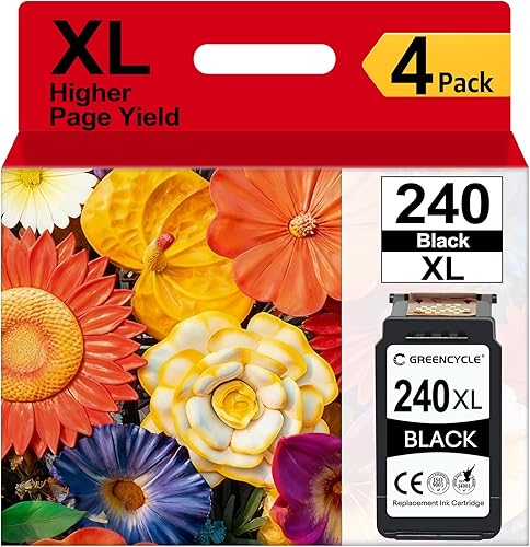 greencycle Cartucho de tinta PG-240XL 240 XL refabricado compatible con Canon PIXMA MG3620 MG4220 MG3220 MG2220 MX392 MX432 MX452 MX472 MX512 MG3522