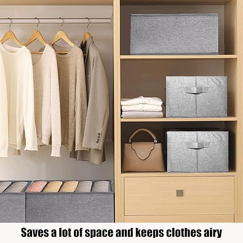 Miniatura 6 de Paquete de 4 organizadores de cajones para ropa, 7 rejillas plegables y lavables, organizadores de cajones, para ropa plegada, camisetas, camisetas
