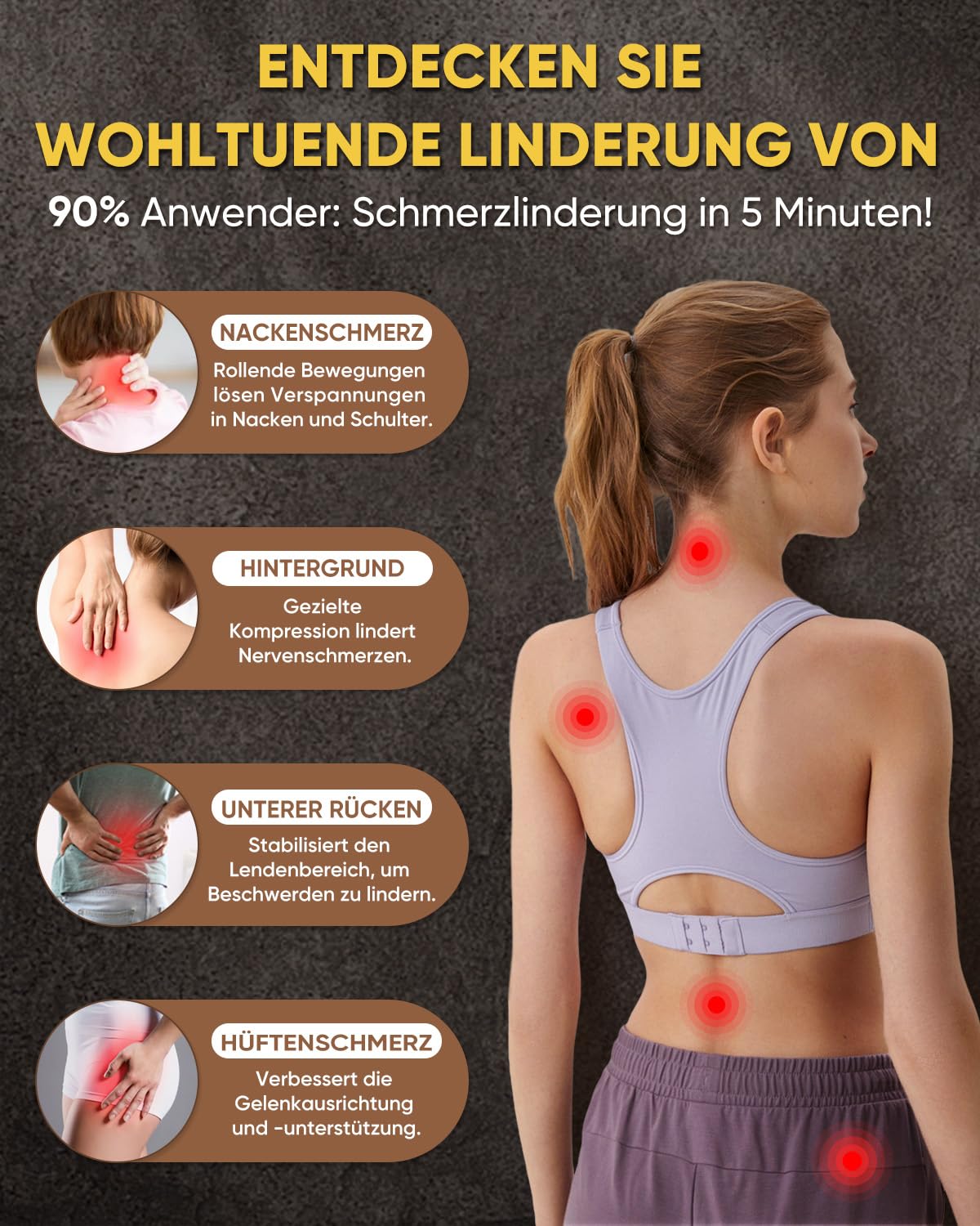 Psoas Massage Tool Hip Release Faszienstab Holz Punktmassage