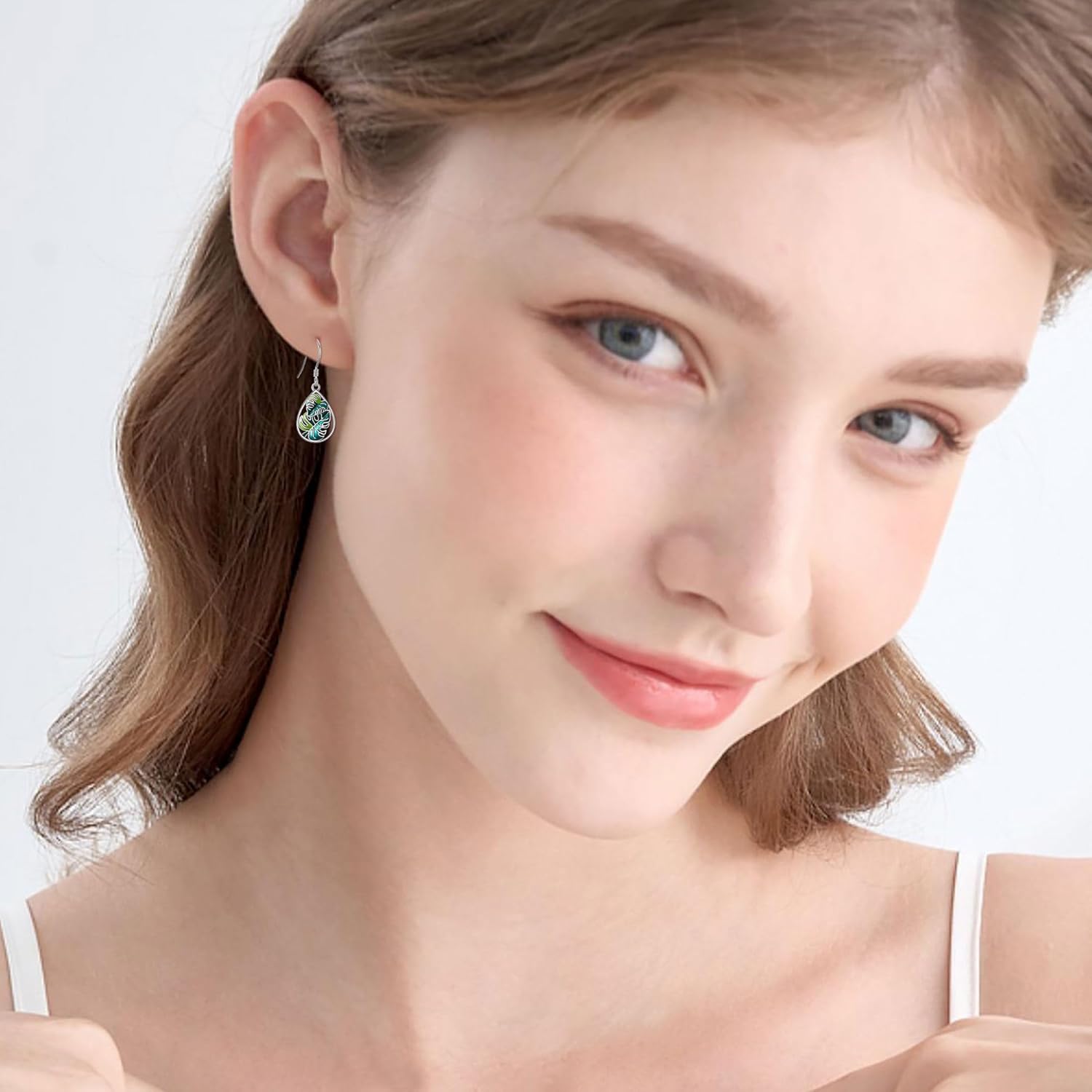 URONE Monstera Earrings 925 Sterling Silver Palm Leaf Earrings Tropical Plant Earrings Monstera jewelry Gifts for Women - Image 2