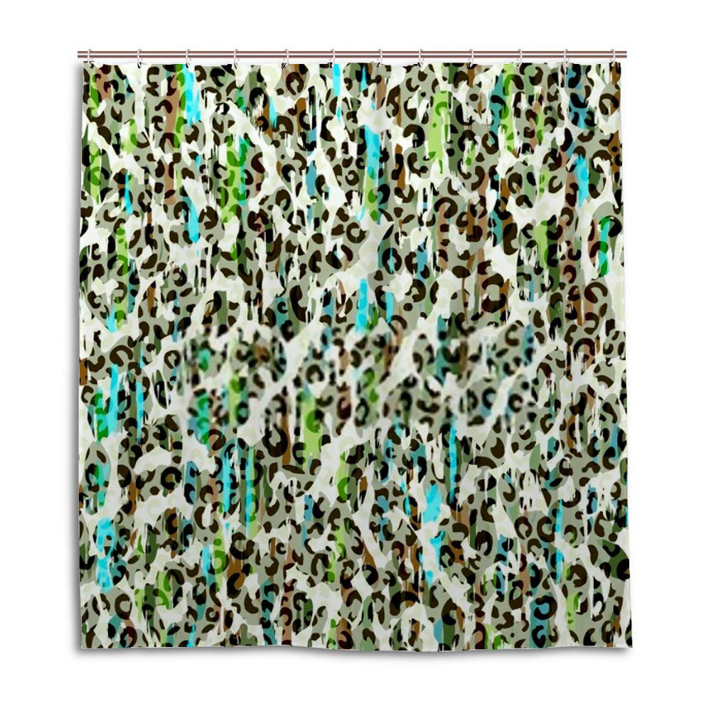 Rideau de douche imperméable vert anti-moisissure tissu lavable